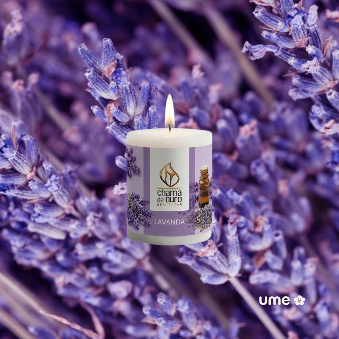 Vela Aromática de Lavanda – Chama de Ouro