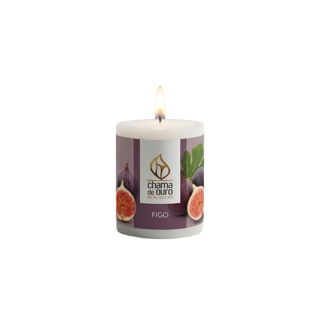 Vela Aromática de Figo – Chama de Ouro