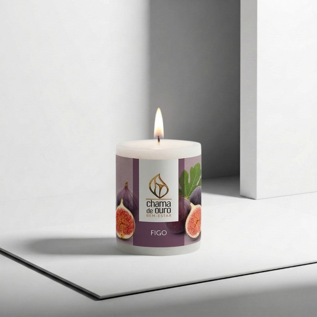 Vela Aromática de Figo – Chama de Ouro