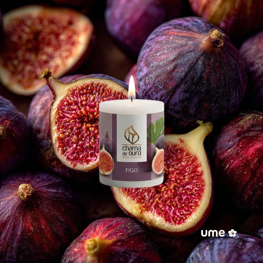 Vela Aromática de Figo – Chama de Ouro