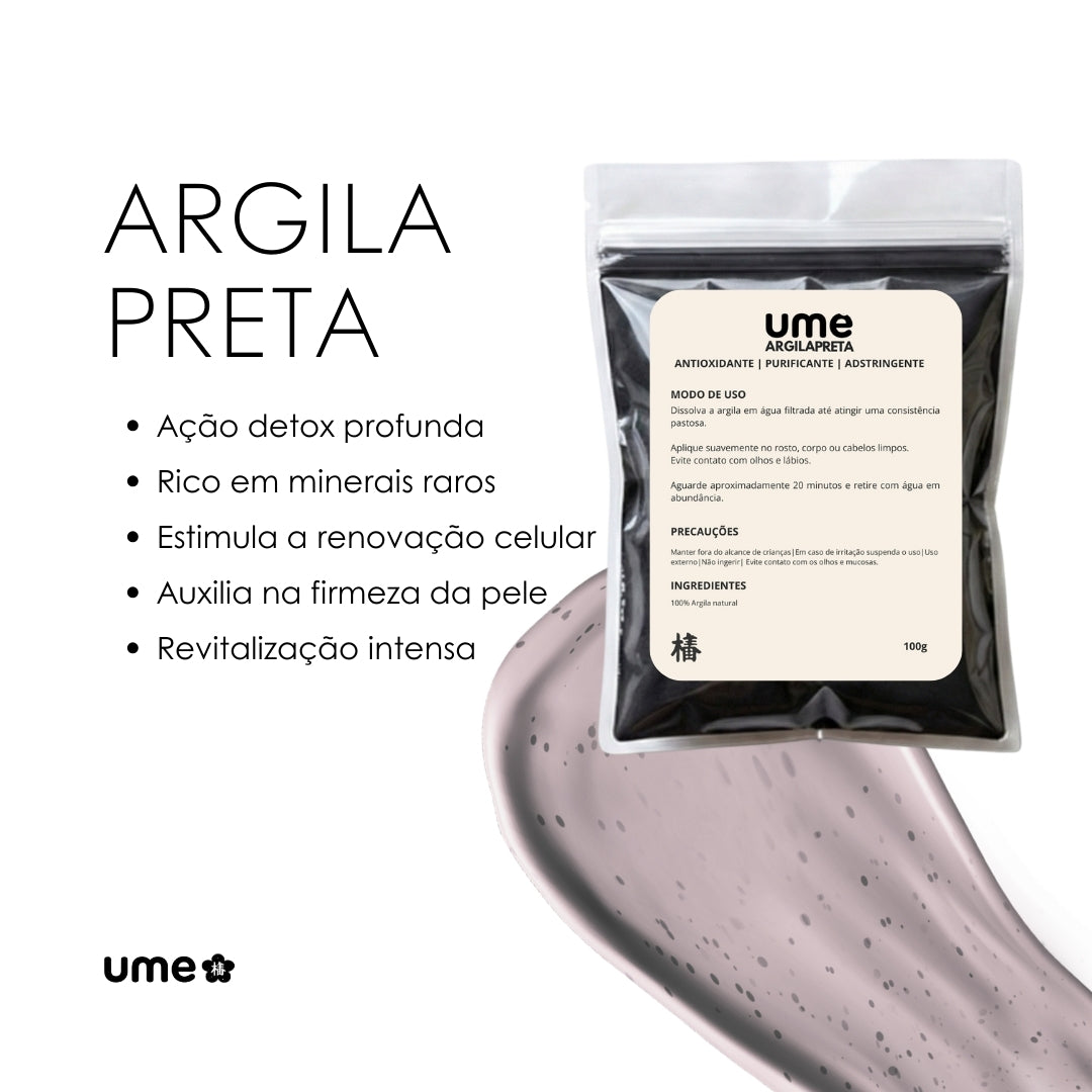 UME Argila Preta Facial para Pele Oleosa e Acneica