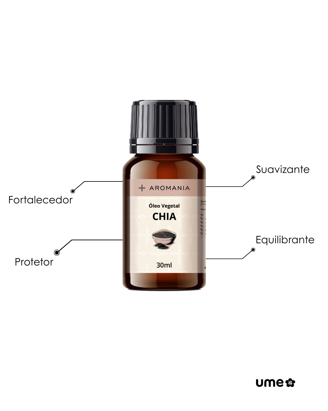 Óleo de Chia 100% Puro 30ml |  Prensado a Frio | Rico em Ômega 3