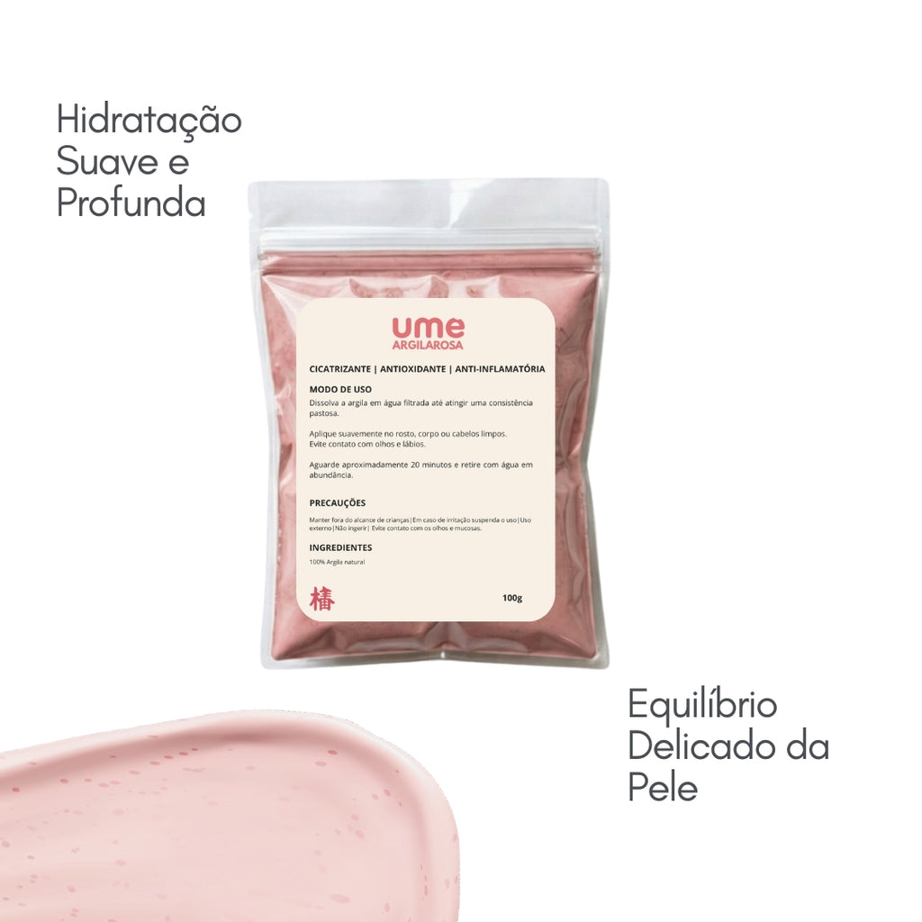 UME Argila Rosa Facial para Pele Sensível e Delicada