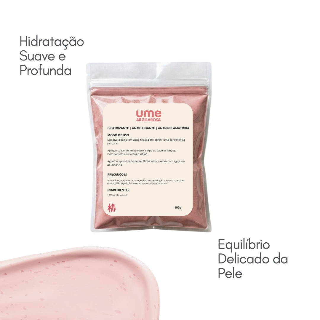 UME Argila Rosa Facial para Pele Sensível e Delicada