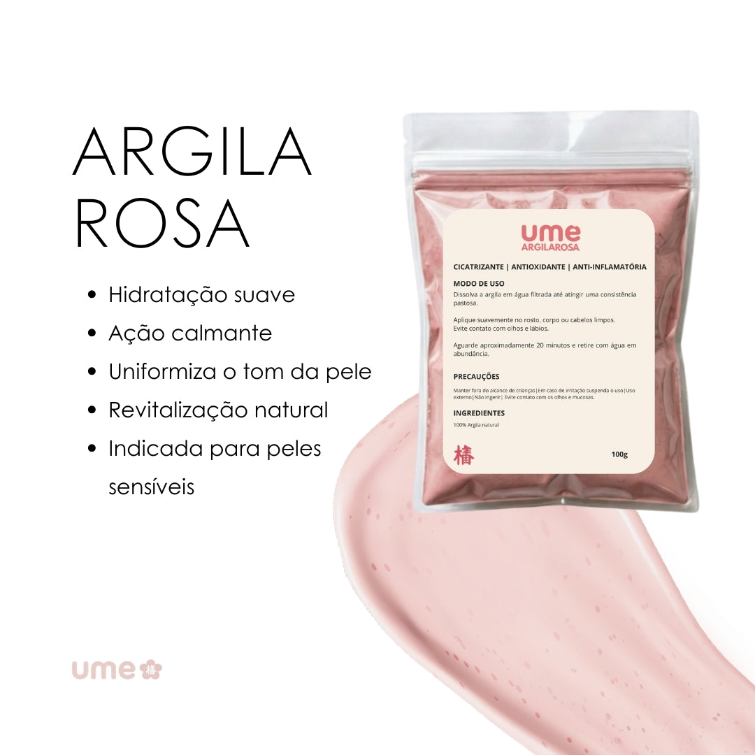 UME Argila Rosa Facial para Pele Sensível e Delicada