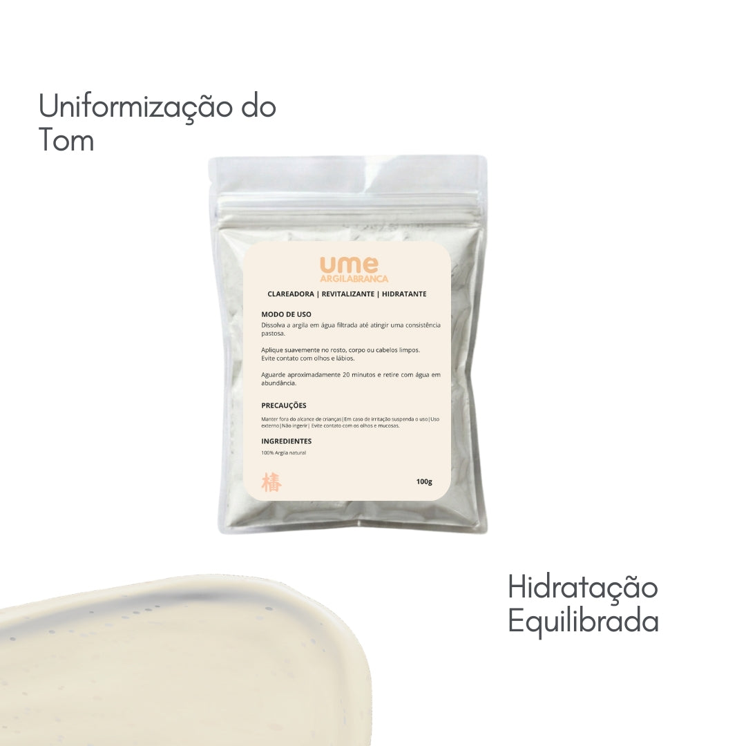 UME Argila Branca Facial para Pele Sensível e Normal