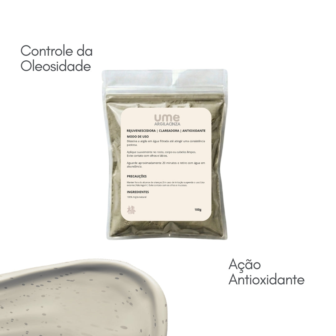 UME Argila Cinza Facial para Pele Oleosa e Mista