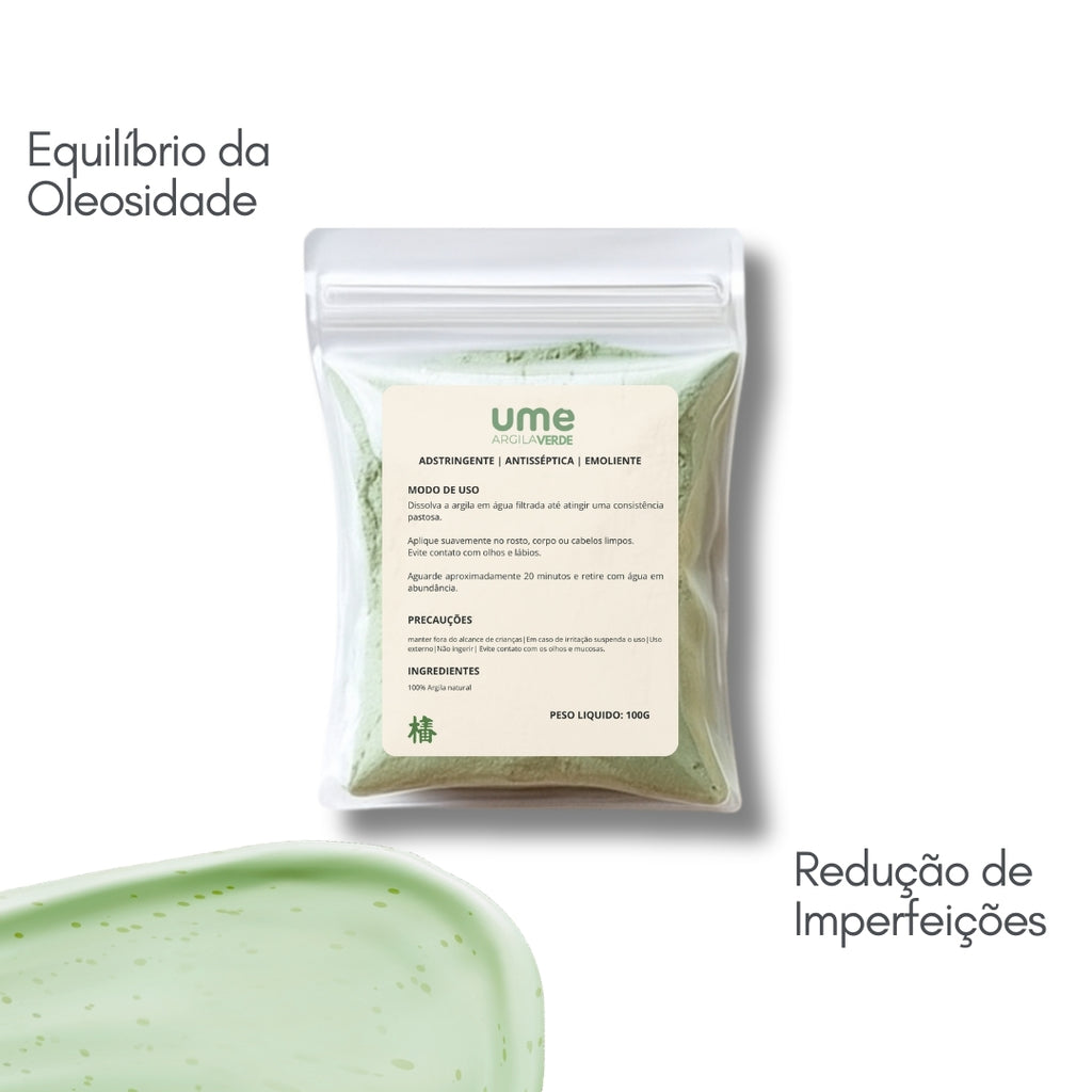 UME Argila Verde Facial para Acne e Pele Oleosa