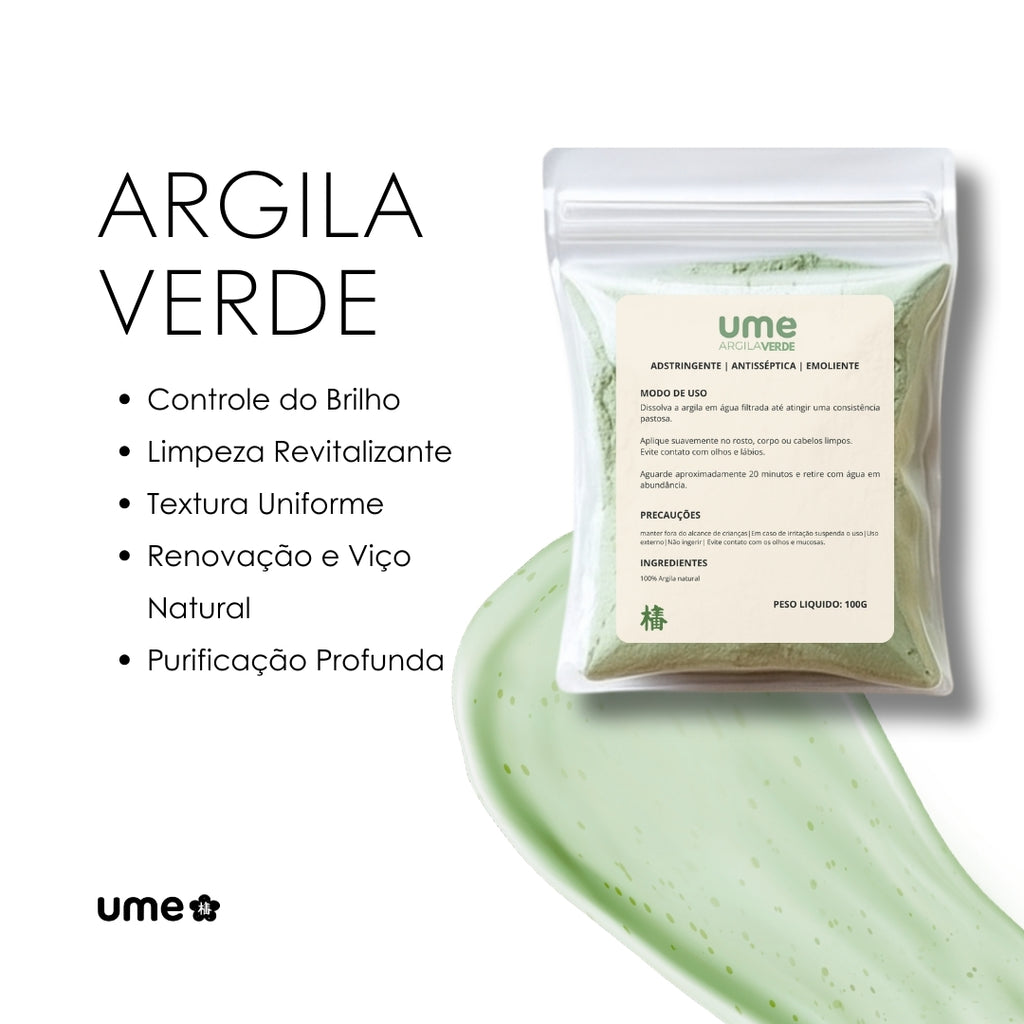 UME Argila Verde Facial para Acne e Pele Oleosa