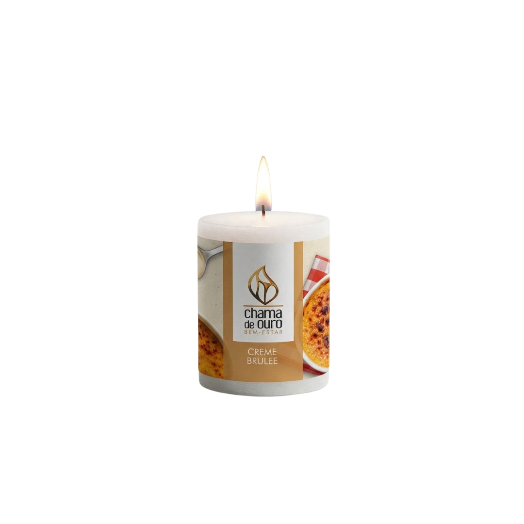 Vela Aromática Crème Brûlée – Chama de Ouro