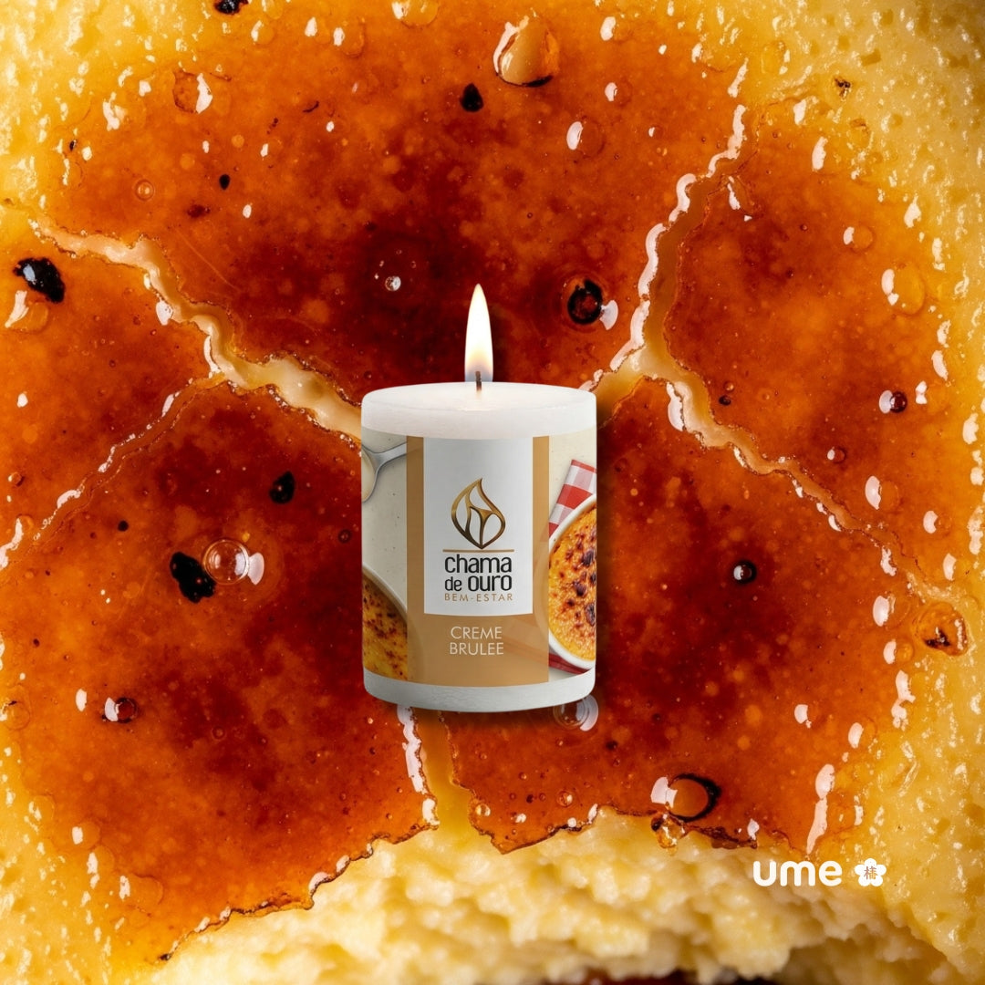Vela Aromática Crème Brûlée – Chama de Ouro