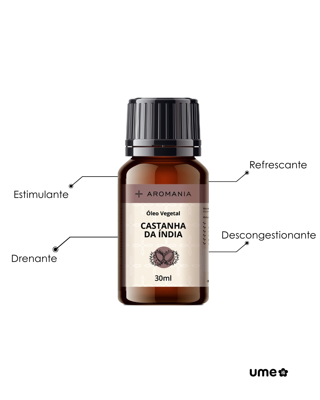 Óleo de Castanha da Índia 100% Puro 30ml | Óleo Vegetal Natural para Massagem e Cuidado Corporal