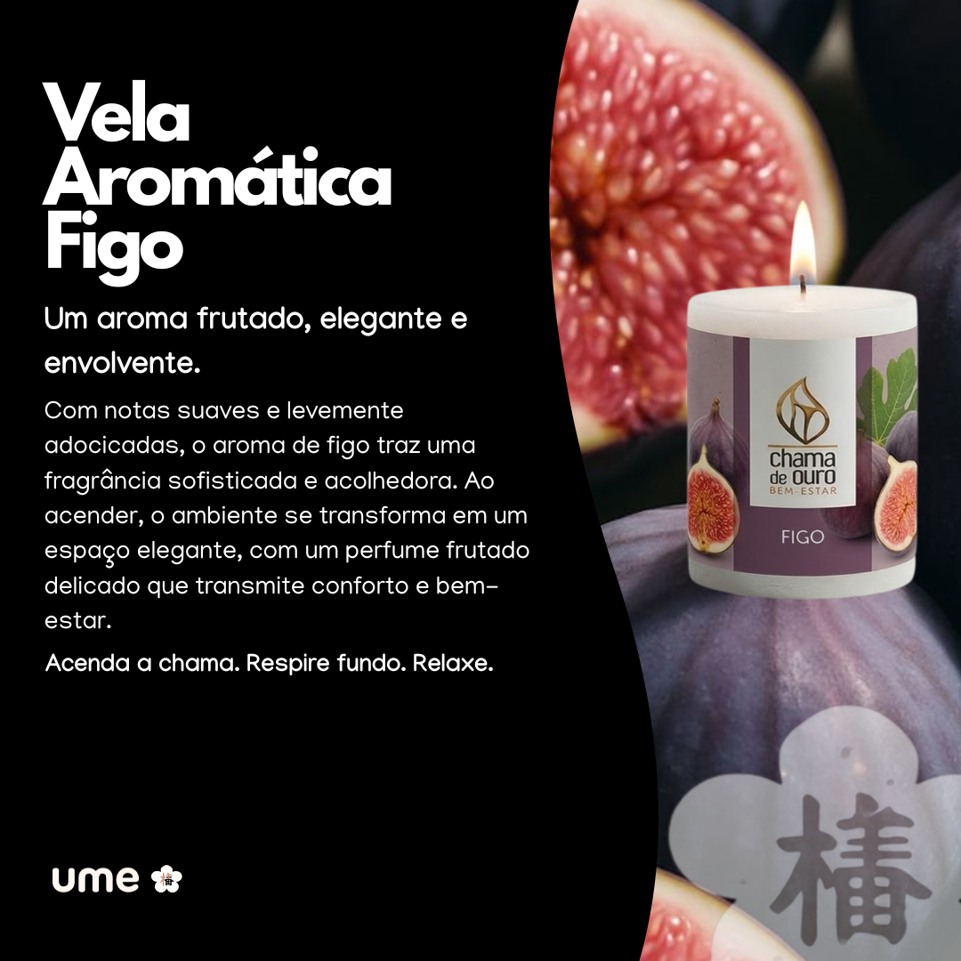 Vela Aromática de Figo – Chama de Ouro